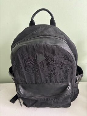 Authentic MCM Black Nylon & Leather 6-Stud Medium Backpack Vintage